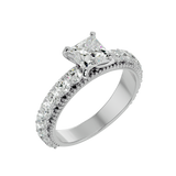 2 1/3 ctw Princess-Cut Lab Grown Diamond Side Stone Engagement Ring