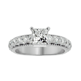 2 1/3 ctw Princess-Cut Lab Grown Diamond Side Stone Engagement Ring