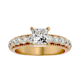 2 1/3 ctw Princess-Cut Lab Grown Diamond Side Stone Engagement Ring