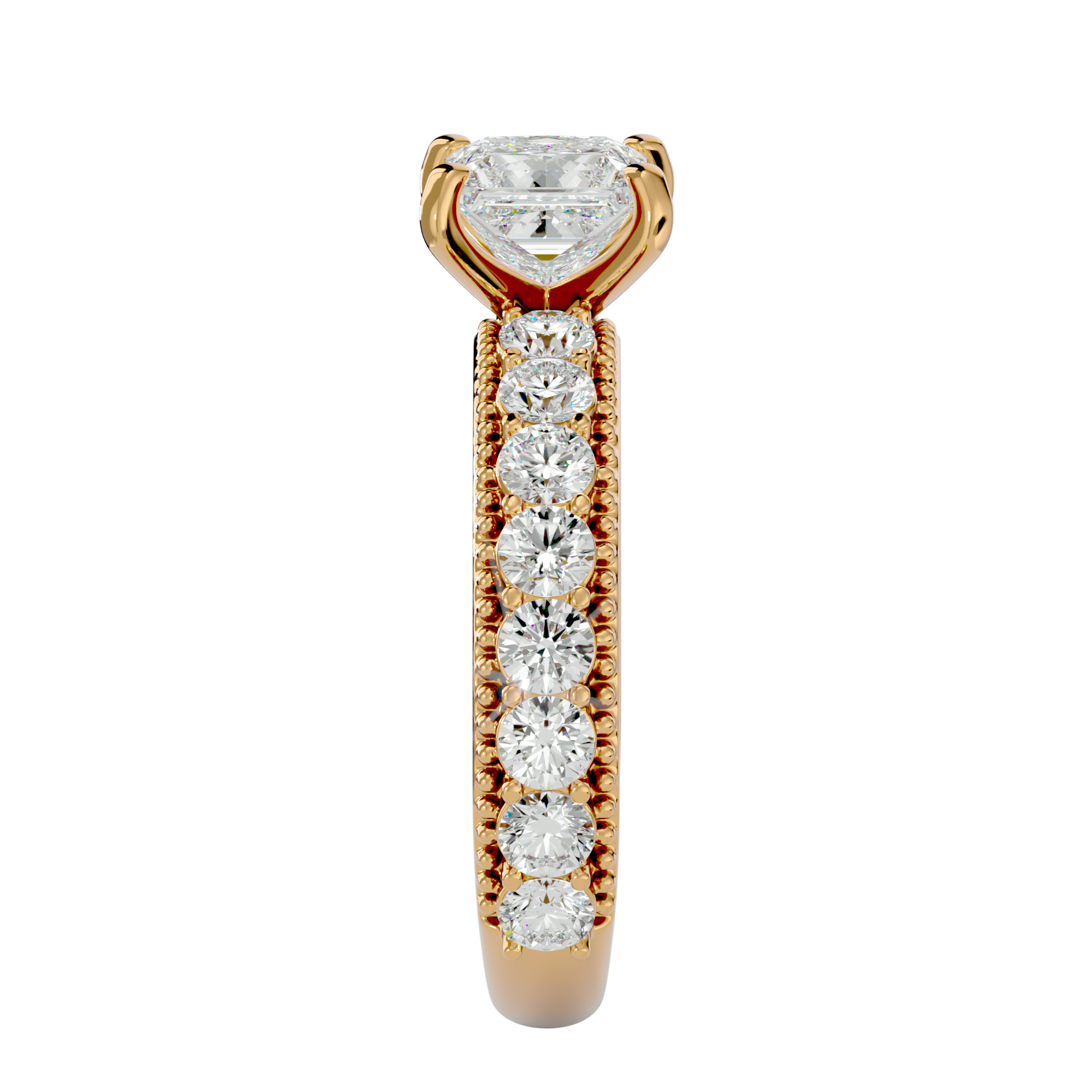 2 1/3 ctw Princess-Cut Lab Grown Diamond Side Stone Engagement Ring