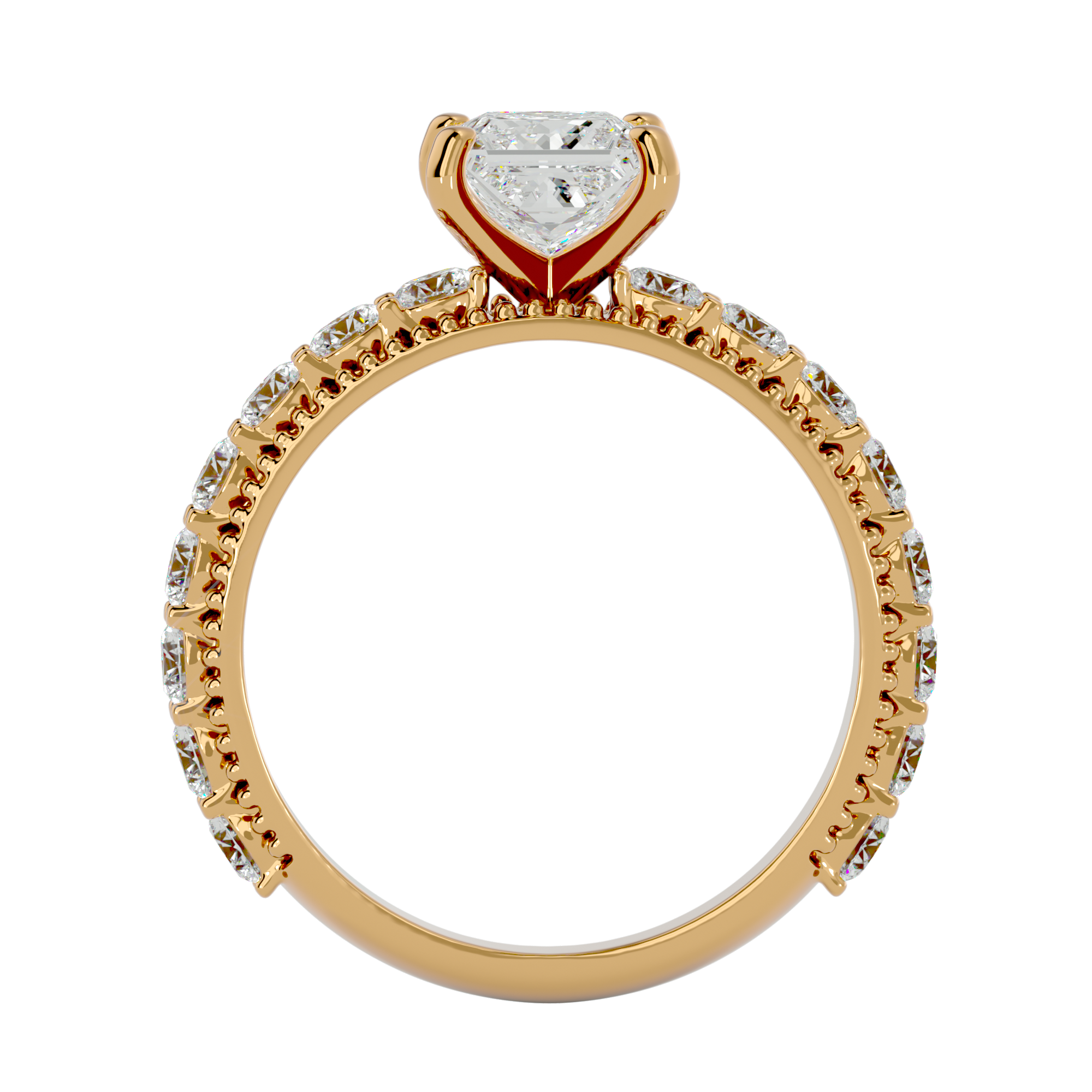 2 1/3 ctw Princess-Cut Lab Grown Diamond Side Stone Engagement Ring