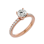 1 1/2 ctw Round Lab Grown Diamond Side Stone Engagement Ring