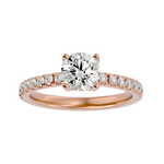 1 1/2 ctw Round Lab Grown Diamond Side Stone Engagement Ring