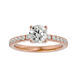 1 1/2 ctw Round Lab Grown Diamond Side Stone Engagement Ring