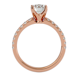 1 1/2 ctw Round Lab Grown Diamond Side Stone Engagement Ring