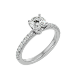1 1/2 ctw Round Lab Grown Diamond Side Stone Engagement Ring