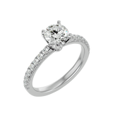 1 1/2 ctw Round Lab Grown Diamond Side Stone Engagement Ring
