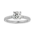 1 1/2 ctw Round Lab Grown Diamond Side Stone Engagement Ring