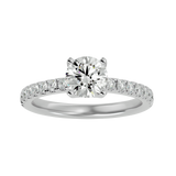 1 1/2 ctw Round Lab Grown Diamond Side Stone Engagement Ring