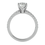 1 1/2 ctw Round Lab Grown Diamond Side Stone Engagement Ring