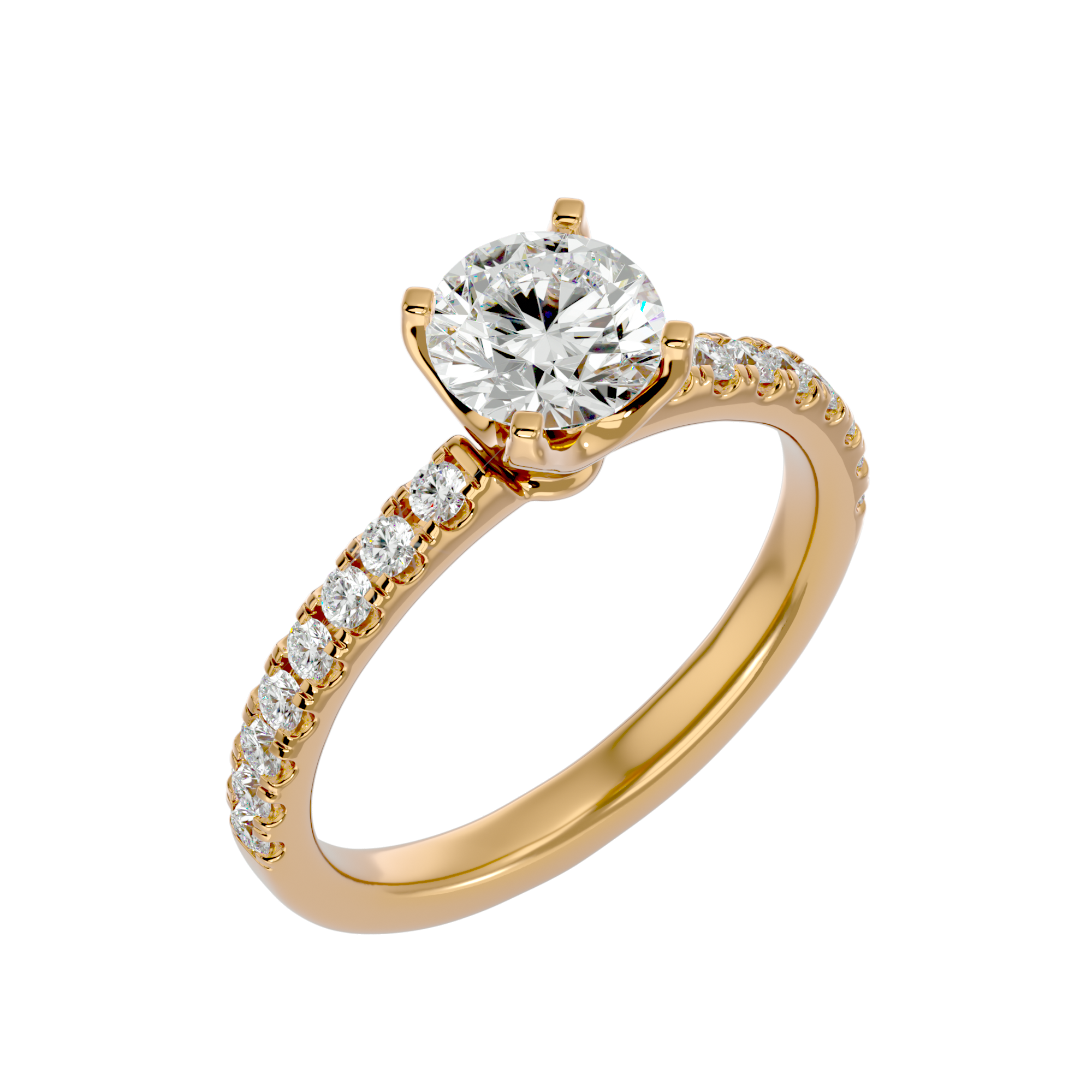 1 1/2 ctw Round Lab Grown Diamond Side Stone Engagement Ring