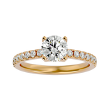 1 1/2 ctw Round Lab Grown Diamond Side Stone Engagement Ring