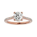 1 3/4 ctw Round Lab Grown Diamond Side Stone Engagement Ring