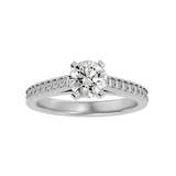 1 5/8 ctw Round Lab Grown Diamond Side Stone Engagement Ring