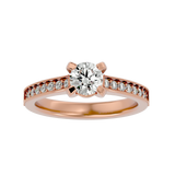 1 1/5 ctw Round Lab Grown Diamond Side Stone Engagement Ring