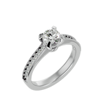 1 1/5 ctw Round Lab Grown Diamond Side Stone Engagement Ring