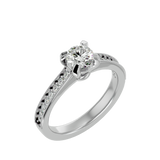 1 1/5 ctw Round Lab Grown Diamond Side Stone Engagement Ring
