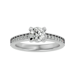1 1/5 ctw Round Lab Grown Diamond Side Stone Engagement Ring