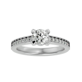 1 1/5 ctw Round Lab Grown Diamond Side Stone Engagement Ring