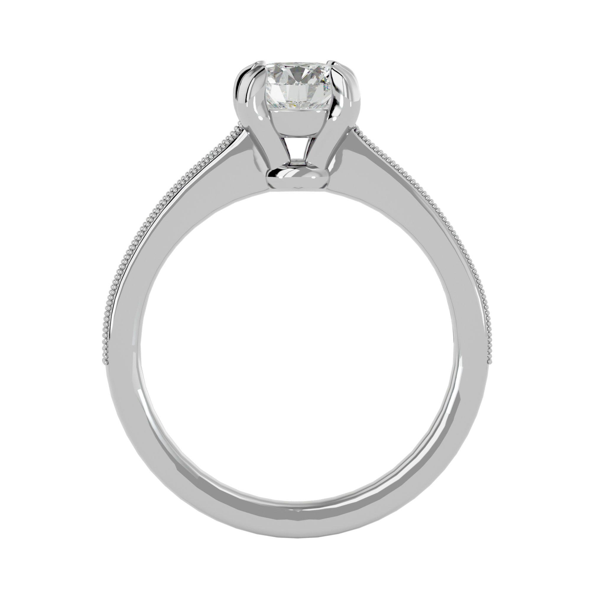 1 1/5 ctw Round Lab Grown Diamond Side Stone Engagement Ring
