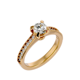 1 1/5 ctw Round Lab Grown Diamond Side Stone Engagement Ring