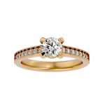 1 1/5 ctw Round Lab Grown Diamond Side Stone Engagement Ring