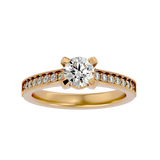 1 1/5 ctw Round Lab Grown Diamond Side Stone Engagement Ring