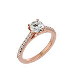 1 1/3 ctw Round Lab Grown Diamond Side Stone Engagement Ring