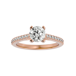 1 1/3 ctw Round Lab Grown Diamond Side Stone Engagement Ring