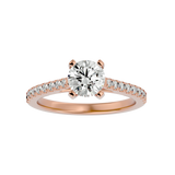 1 1/3 ctw Round Lab Grown Diamond Side Stone Engagement Ring
