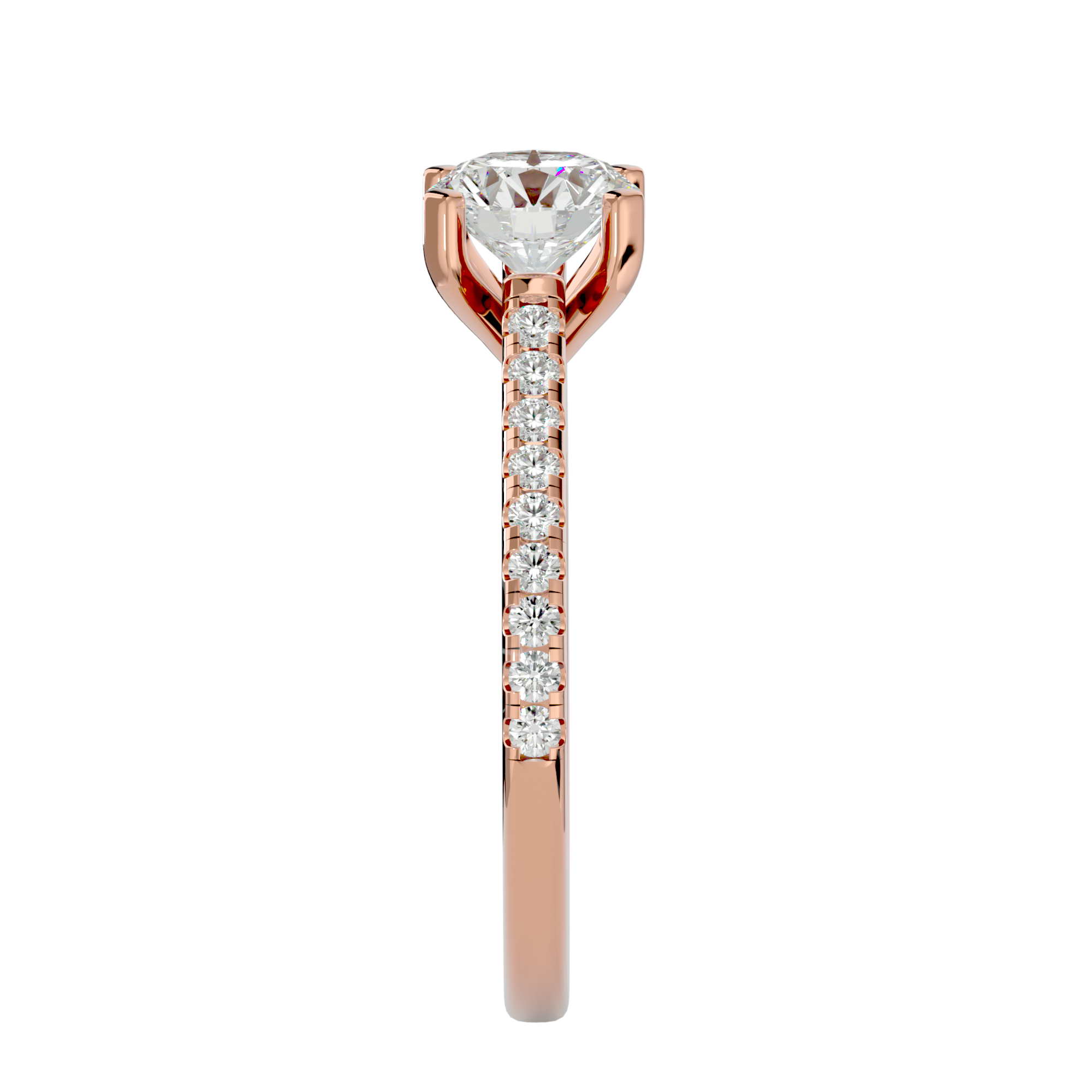 1 1/3 ctw Round Lab Grown Diamond Side Stone Engagement Ring