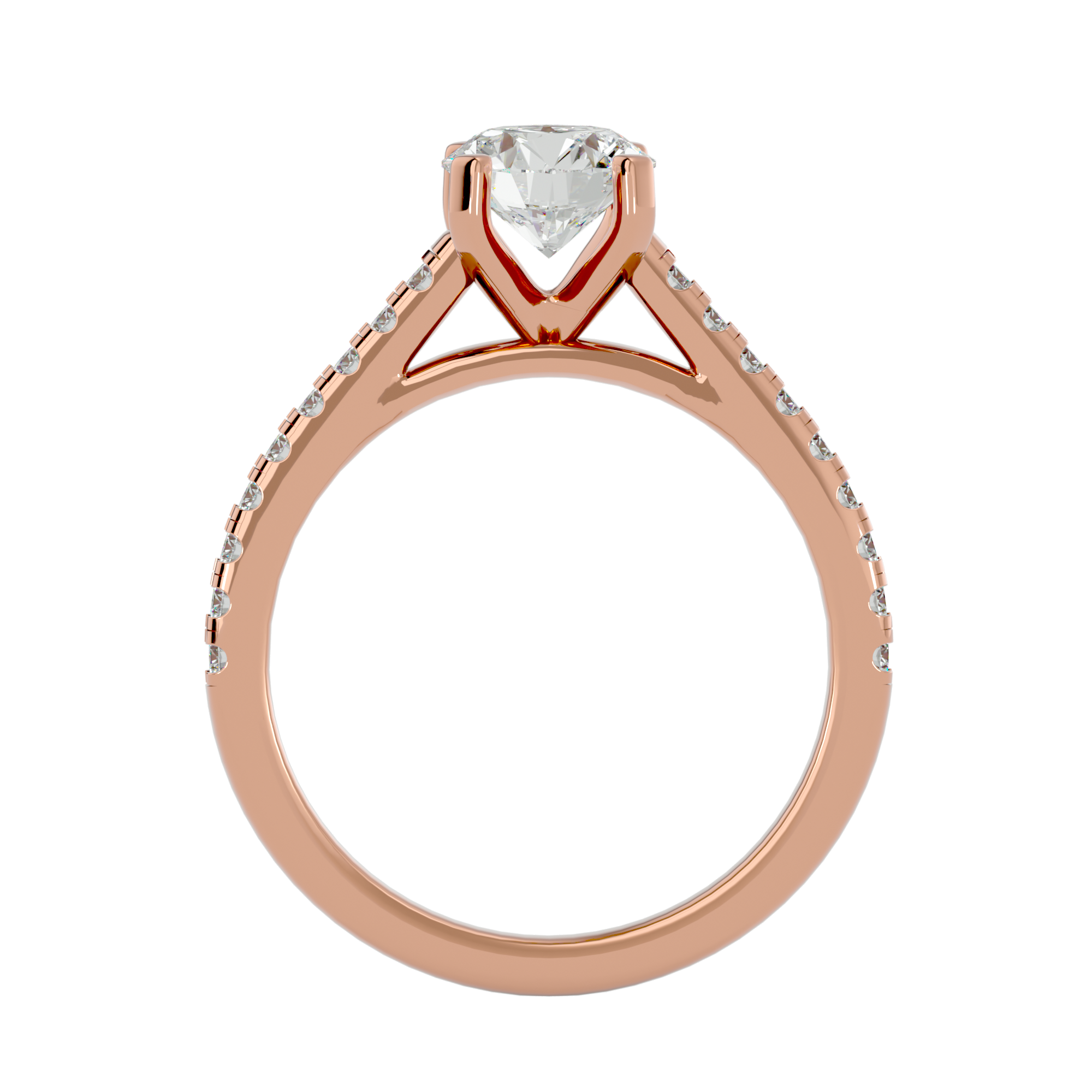 1 1/3 ctw Round Lab Grown Diamond Side Stone Engagement Ring