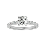 1 1/3 ctw Round Lab Grown Diamond Side Stone Engagement Ring