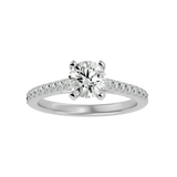 1 1/3 ctw Round Lab Grown Diamond Side Stone Engagement Ring