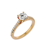 1 1/3 ctw Round Lab Grown Diamond Side Stone Engagement Ring