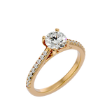 1 1/3 ctw Round Lab Grown Diamond Side Stone Engagement Ring
