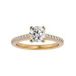 1 1/3 ctw Round Lab Grown Diamond Side Stone Engagement Ring