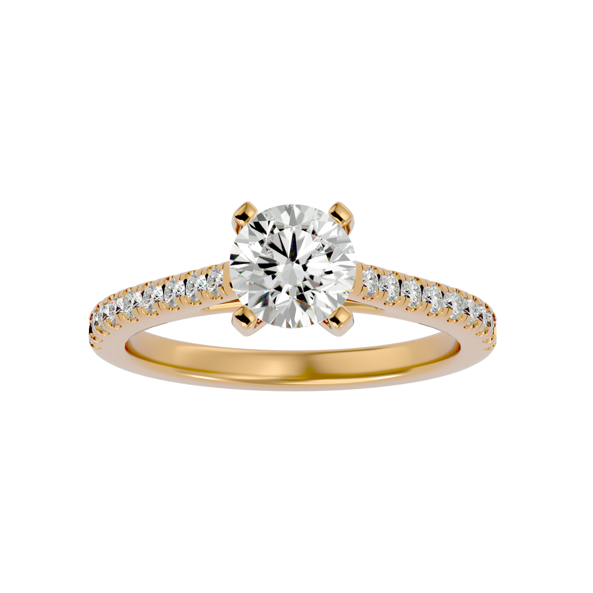 1 1/3 ctw Round Lab Grown Diamond Side Stone Engagement Ring