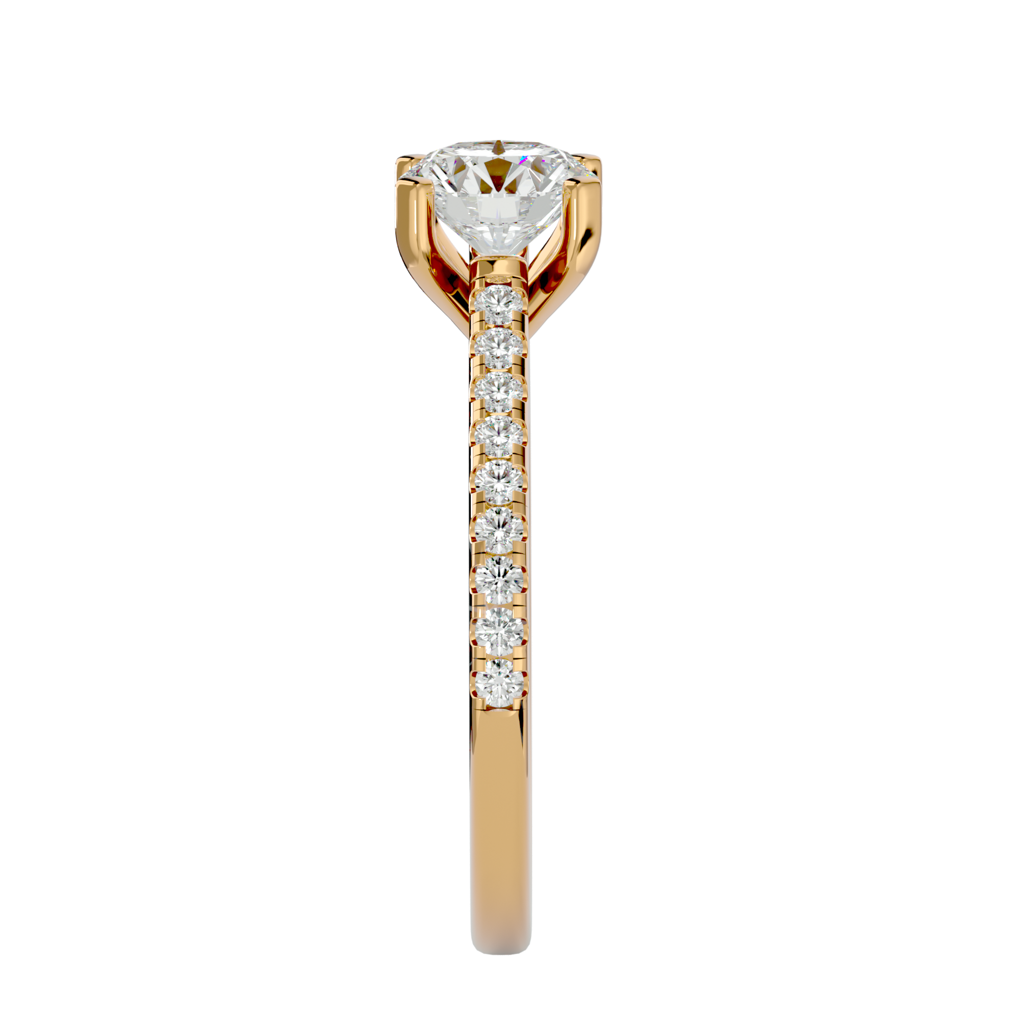 1 1/3 ctw Round Lab Grown Diamond Side Stone Engagement Ring