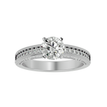 1/2 ctw Round Lab Grown Diamond Side Stone Engagement Ring