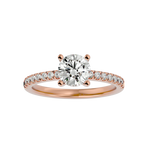 1 1/2 ctw Round Lab Grown Diamond Side Stone Engagement Ring