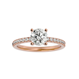 1 1/2 ctw Round Lab Grown Diamond Side Stone Engagement Ring