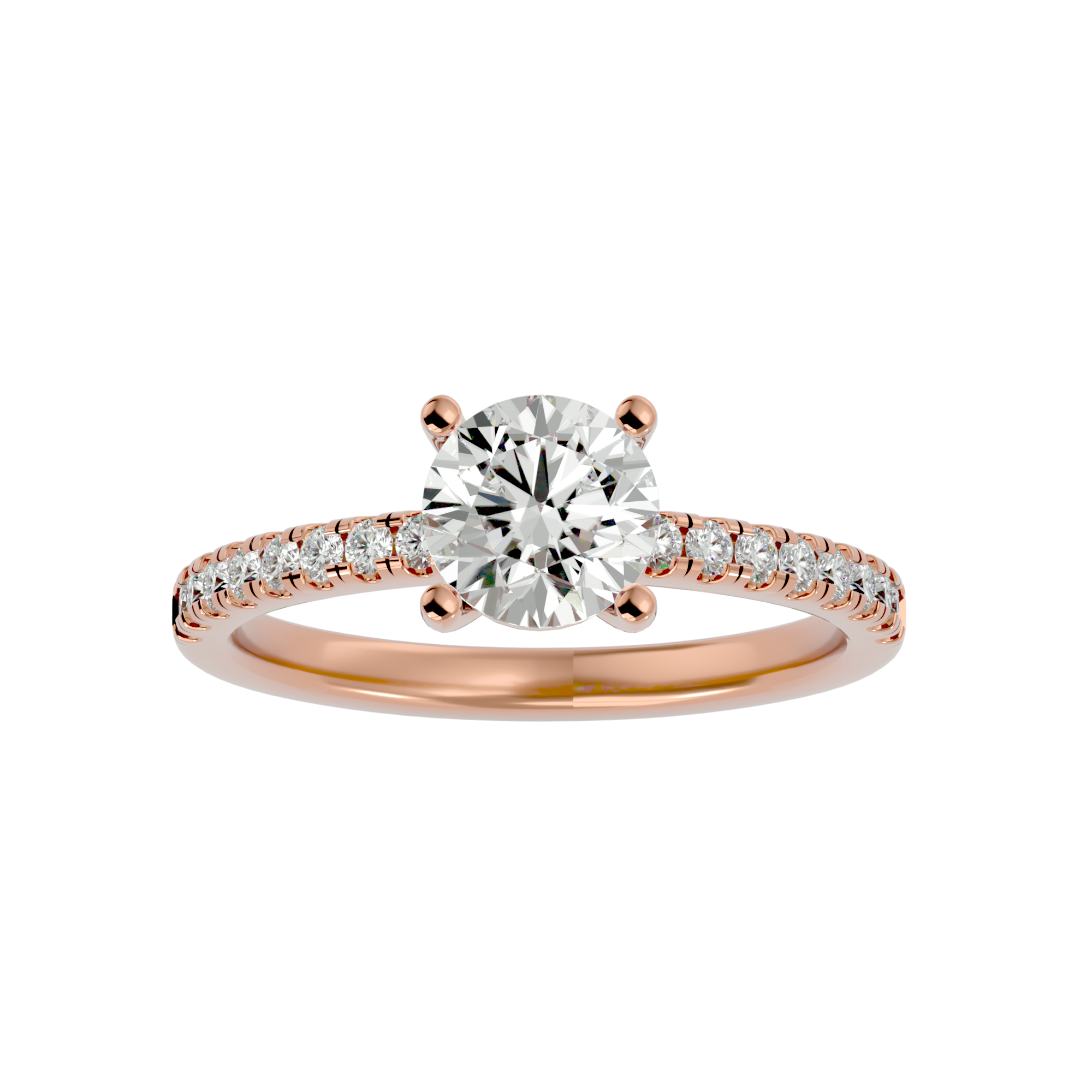 1 1/2 ctw Round Lab Grown Diamond Side Stone Engagement Ring