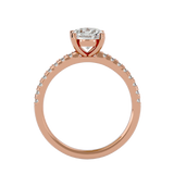 1 1/2 ctw Round Lab Grown Diamond Side Stone Engagement Ring