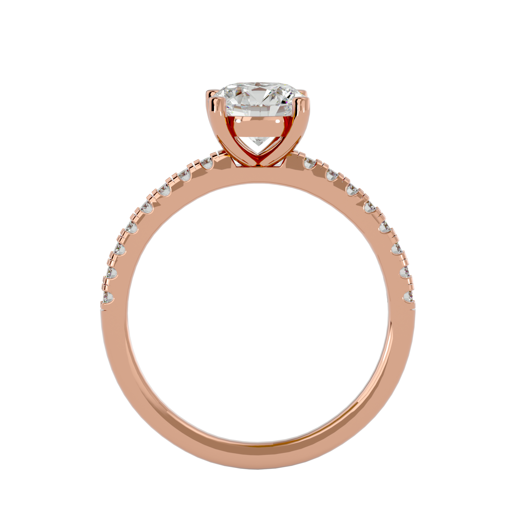 1 1/2 ctw Round Lab Grown Diamond Side Stone Engagement Ring