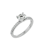 1 1/2 ctw Round Lab Grown Diamond Side Stone Engagement Ring