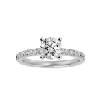 1 1/2 ctw Round Lab Grown Diamond Side Stone Engagement Ring