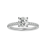 1 1/2 ctw Round Lab Grown Diamond Side Stone Engagement Ring