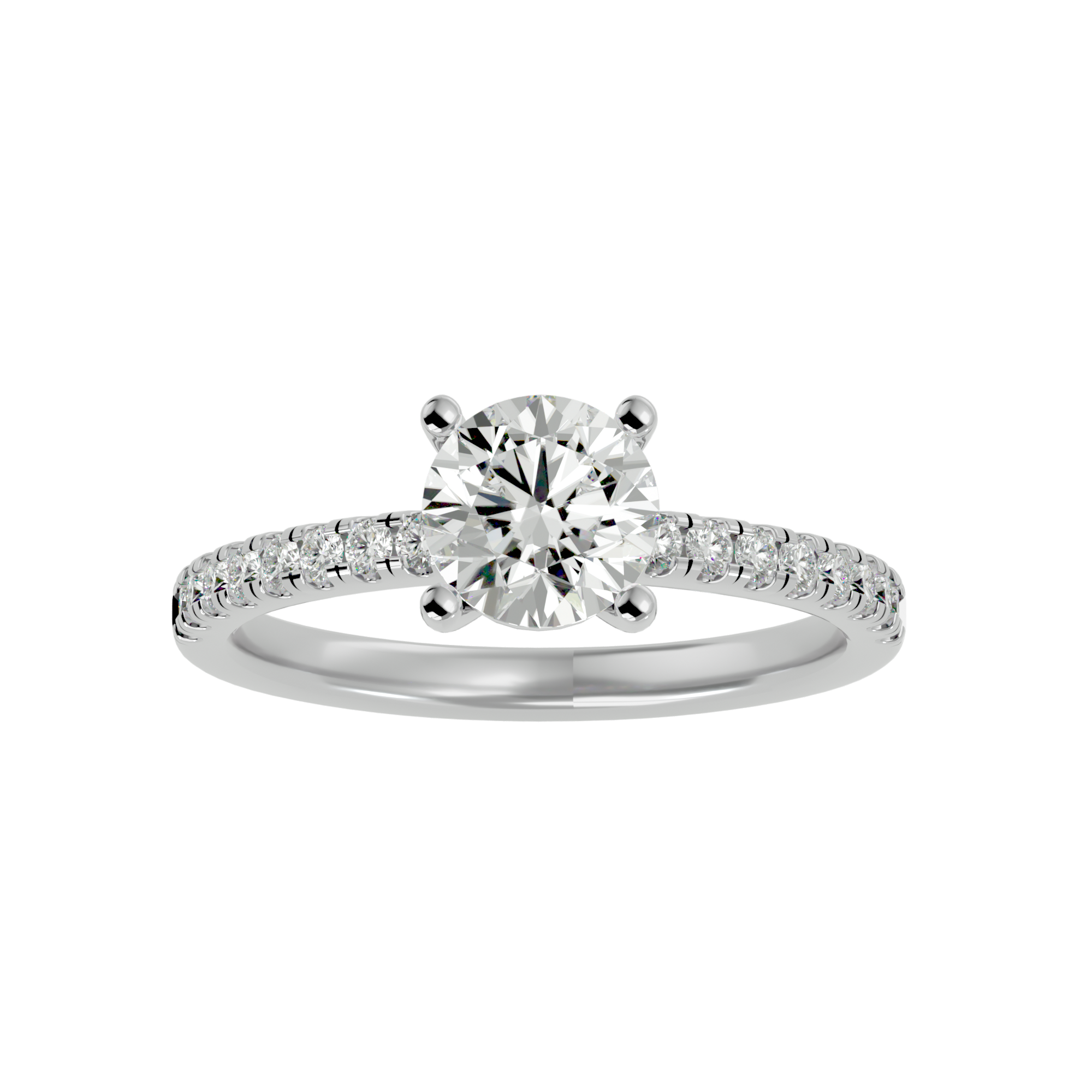 1 1/2 ctw Round Lab Grown Diamond Side Stone Engagement Ring