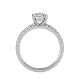 1 1/2 ctw Round Lab Grown Diamond Side Stone Engagement Ring